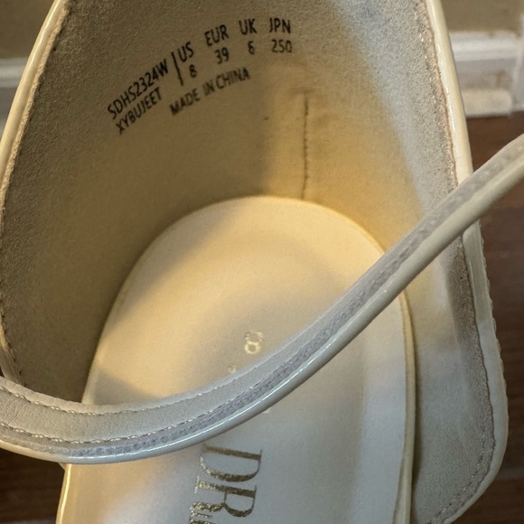 White Platform Shoes with Chunky Heel and Ankle Strap - Picture 7 of 8